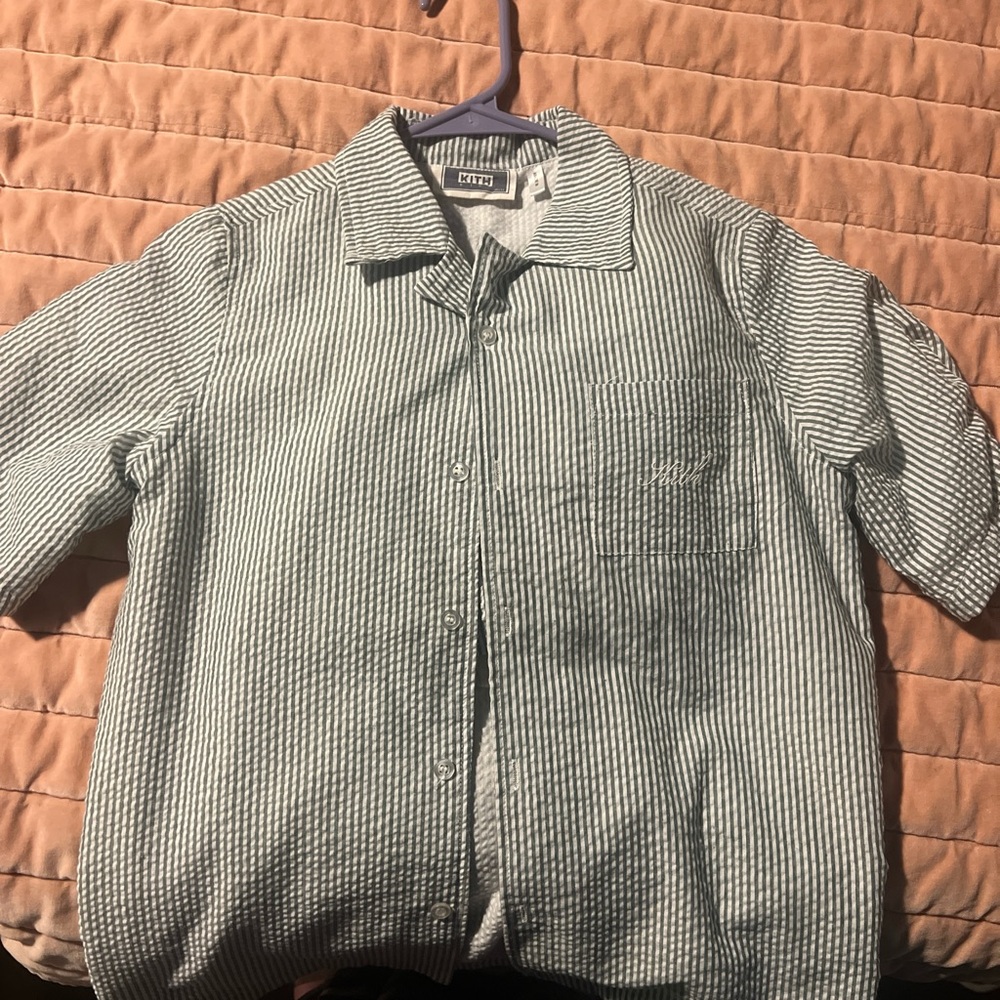 Kith Kids Green and White Striped Set